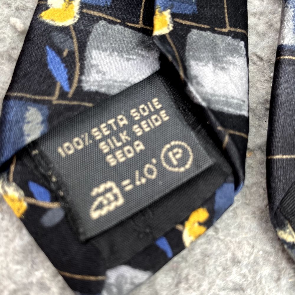 ERMENEGILDO ZEGNA Men's Silk Necktie Blue Floral Classic Corpcore Business 90's - Picture 5 of 11